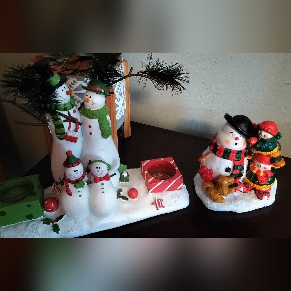 Yankee candle tea light snow man 2pc